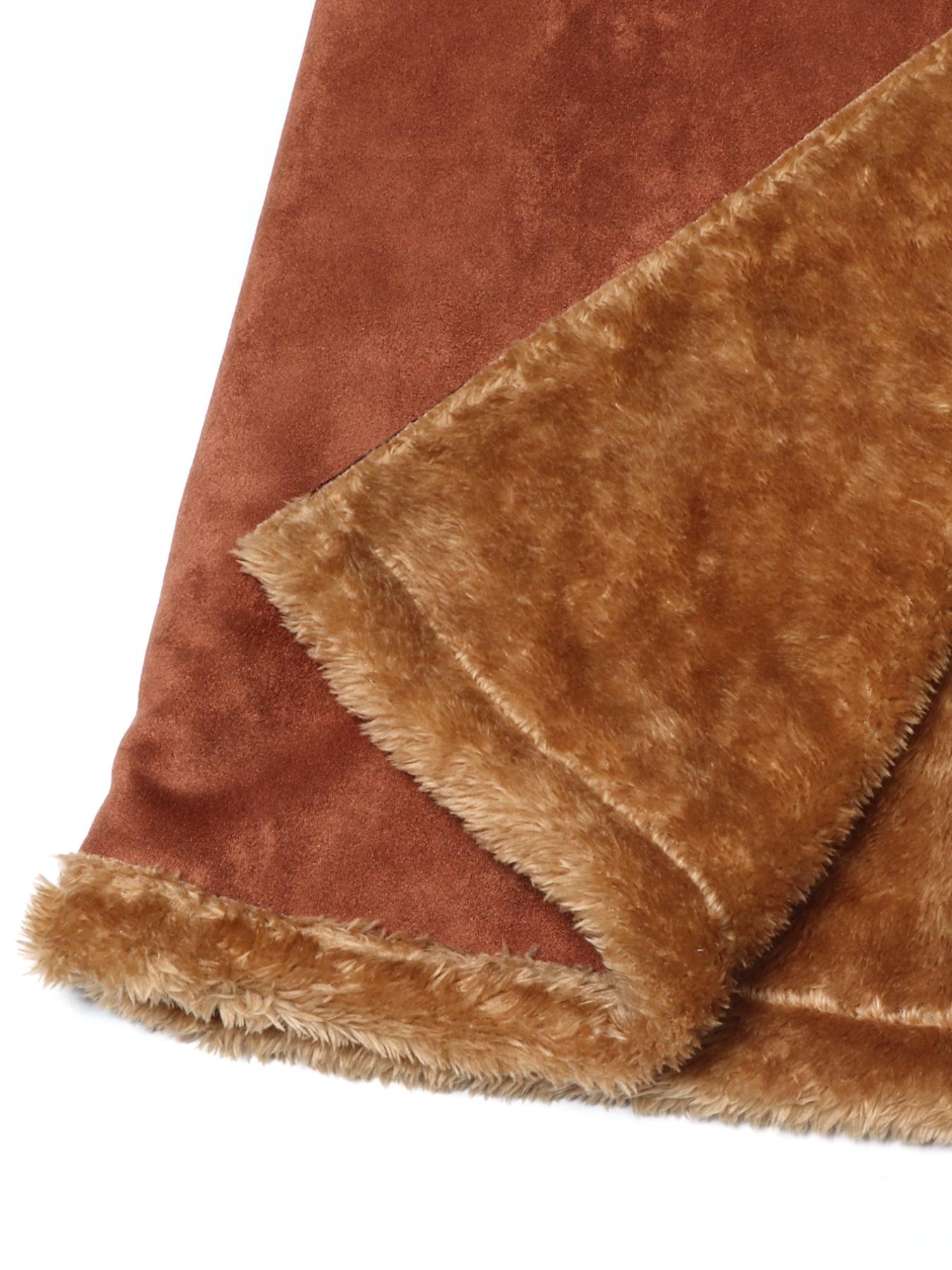 Women's Fleece-Lined Deer Skin Coat Jacket Fall Winter New Elegant Long Sleeve Button Mid-Length Outdoor Commute Party Wear