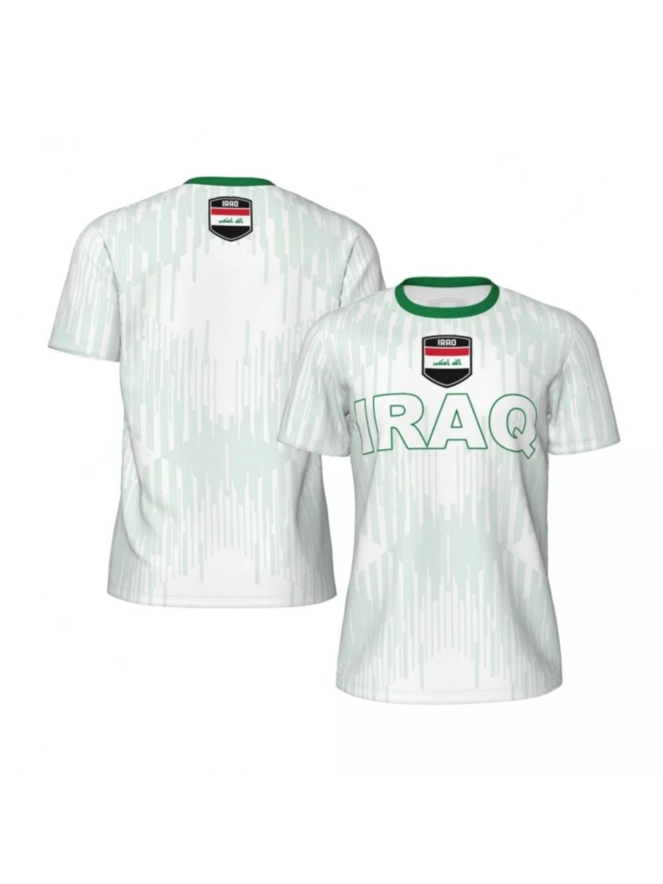 Iraq Flag Graphic Mens Football Jersey Fashion National Emblem 3D Printed Sports T Shirt Casual Oversized Breathable Tees Tops
