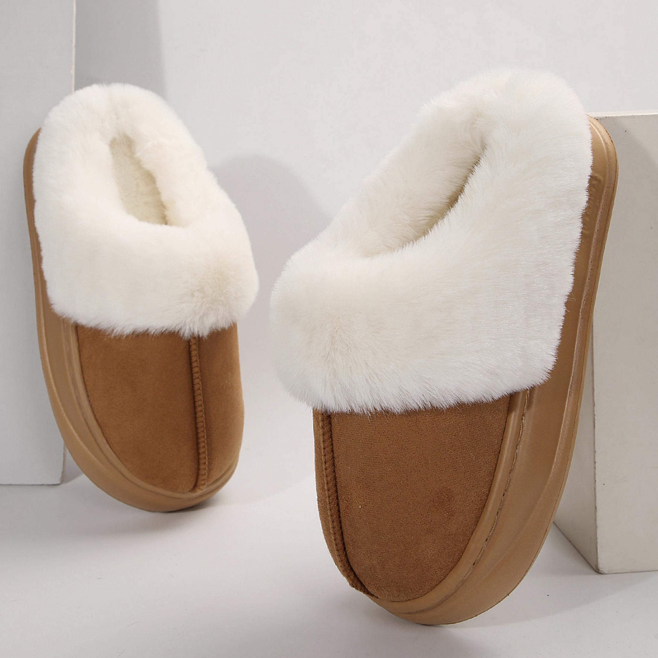 Fuzzy Platform Slippers for Women Cozy Womens Platform Slippers Winter House Slippers for Women Indoor and Outdoor