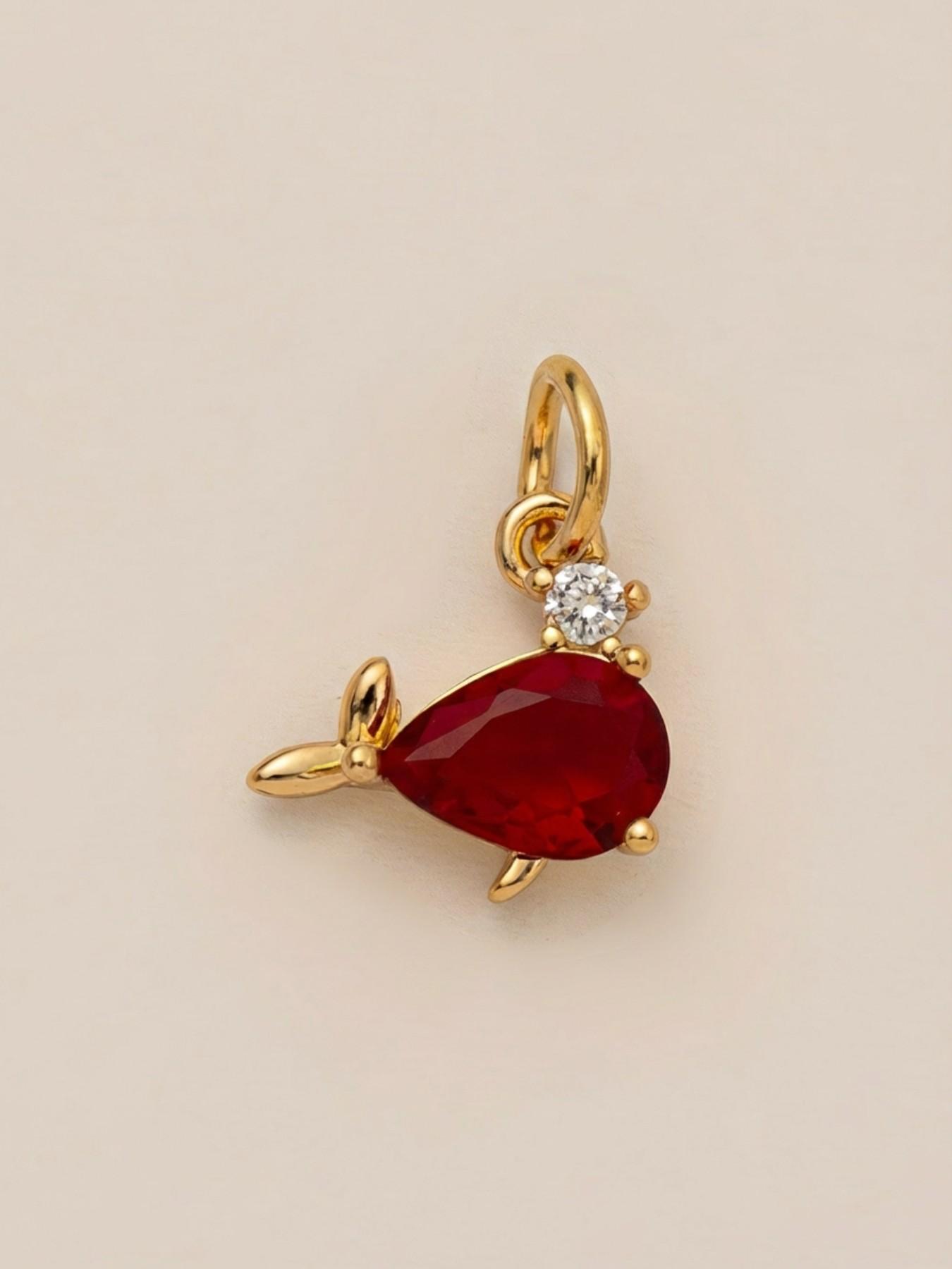 1PC stylish commuter bohemian style pendant, set with synthetic cubic zirconia, featuring a bow, butterfly moon, lemon cherry, and other fruit motifs. Made of 18K gold-plated copper, this DIY fashion accessory is suitable for keychains, bags, and jewelry.