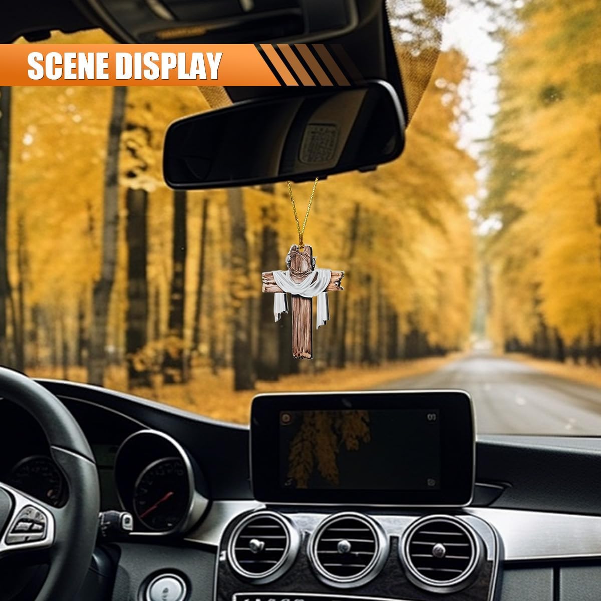 Ornament, 2D Flat  Rear View Mirror Charm,  Mirror Pendant,   Interior Decoration Accessories for Men/Women Present ()