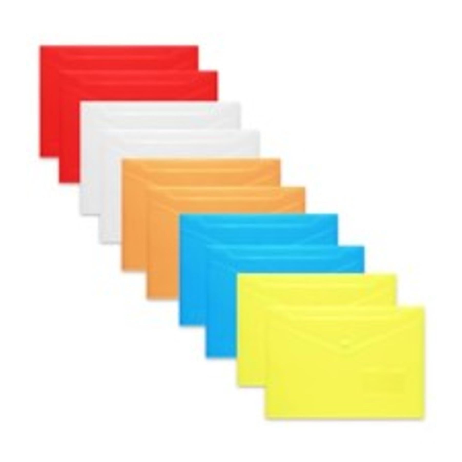 10 Pack Clear Plastic Envelopes with Snap Closure & Label Pocket, Reusable Waterproof Poly Envelopes for A4, US Letter Size, Important Document
