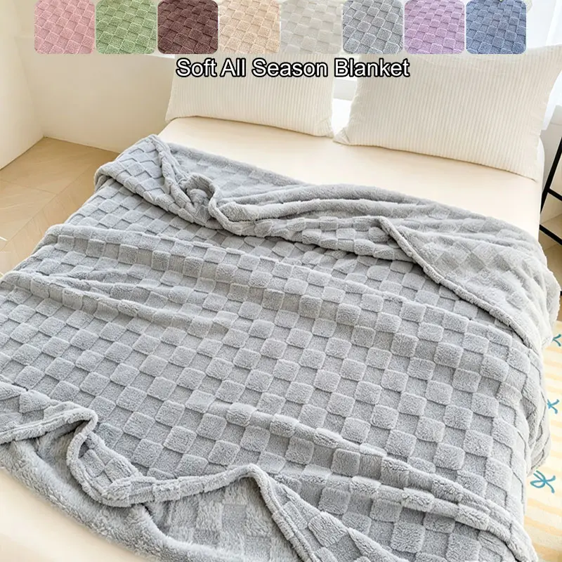 One-piece soft and skin-friendly blanket, fluffy and comfortable blanket, light blanket, Fluffy Polyester Blanket, home decoration, bedroom supplies, can be used as sofa, bed, station wagon blanket