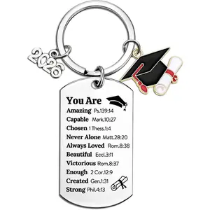 2026 Graduation Gift for Her Him Girls Boys, Class of 2026 Keychain Graduation Gifts for College Middle High School Graduates Daughter Son Inspirational Religious Christian Gift for Women Men