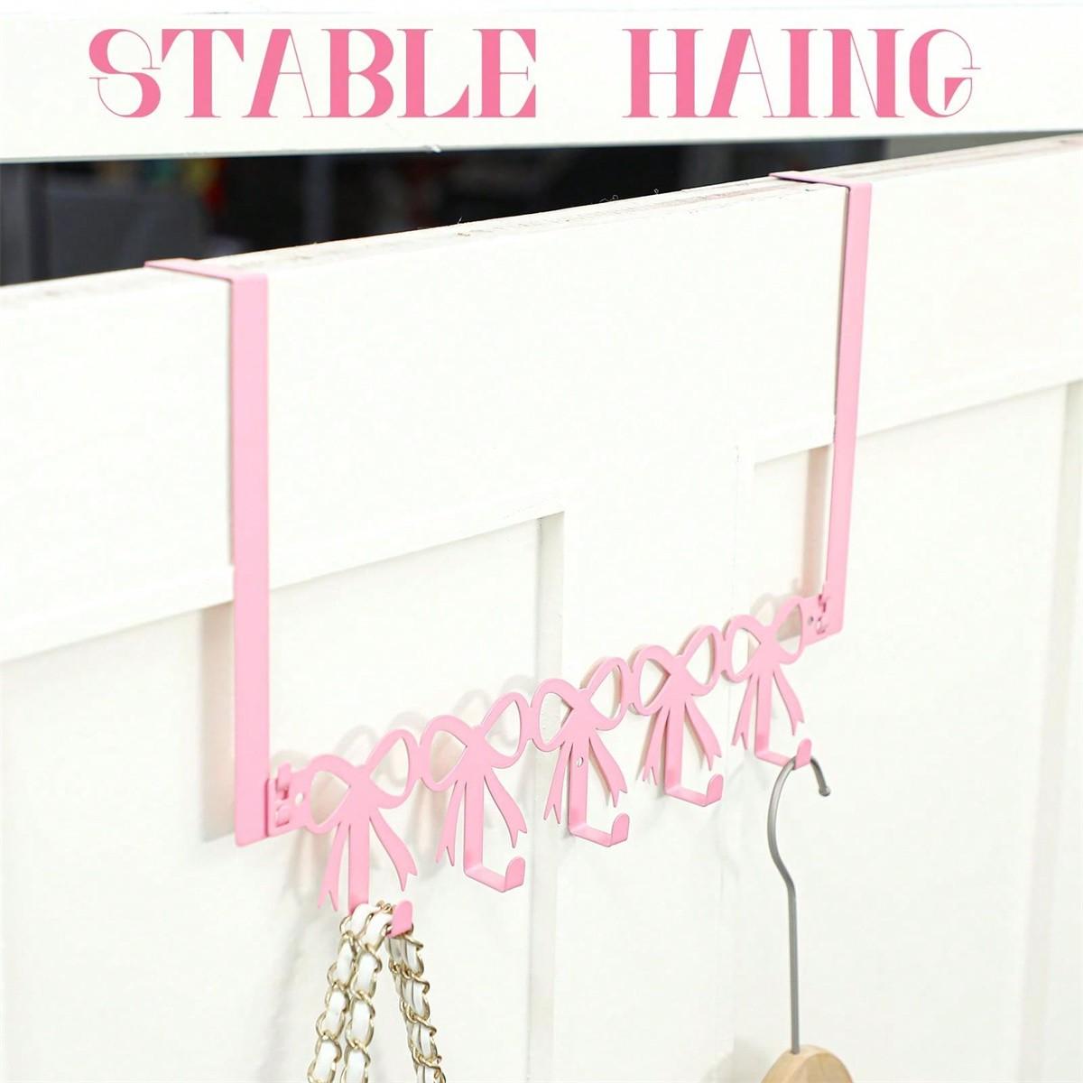 1pc Bow Door Hook, Wall Mounted Towel Rack, Cute Country Style Decor, Decorative Wall Hooks, Suitable for Bedroom Bathroom, Hang Towels Hats Clothes Bags Coats, Wall Hanger Hook
