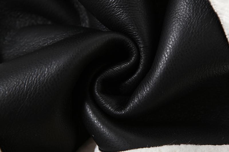 DOUCIU New Autumn And Winter Fashion Personality All-Match Hip-Hop Joint Cool Loose Casual Warm Ladies Retro Pu Leather Contrast Color Cardigan Short Jacket Coats