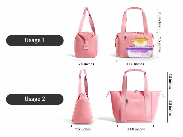 MEXS Lunch Bag for Women Men, Neoprene & Leakproof Large Insulated Lunch Box Tote Bag, Tear-Stain Resistant/Machine Washable Picnic Cooler Bag MEXS Lunch Bag for Women Men, Neoprene & Leakproof Large Insulated Lunch Box Tote Bag, Tear-Stain Resistant/Machine Washable Picnic Cooler Bag