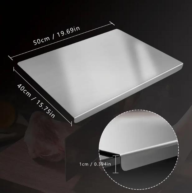 Stainless Steel Chopping Board, Non-slip Kitchen Chopping Board, Kitchen Cutting Board, Kitchen Accessories, Household Kitchen Gadgets #Summervibes Stainless Steel Chopping Board, Non-slip Kitchen Chopping Board, Kitchen Cutting Board, Kitchen Accessories, Household Kitchen Gadgets #Summervibes