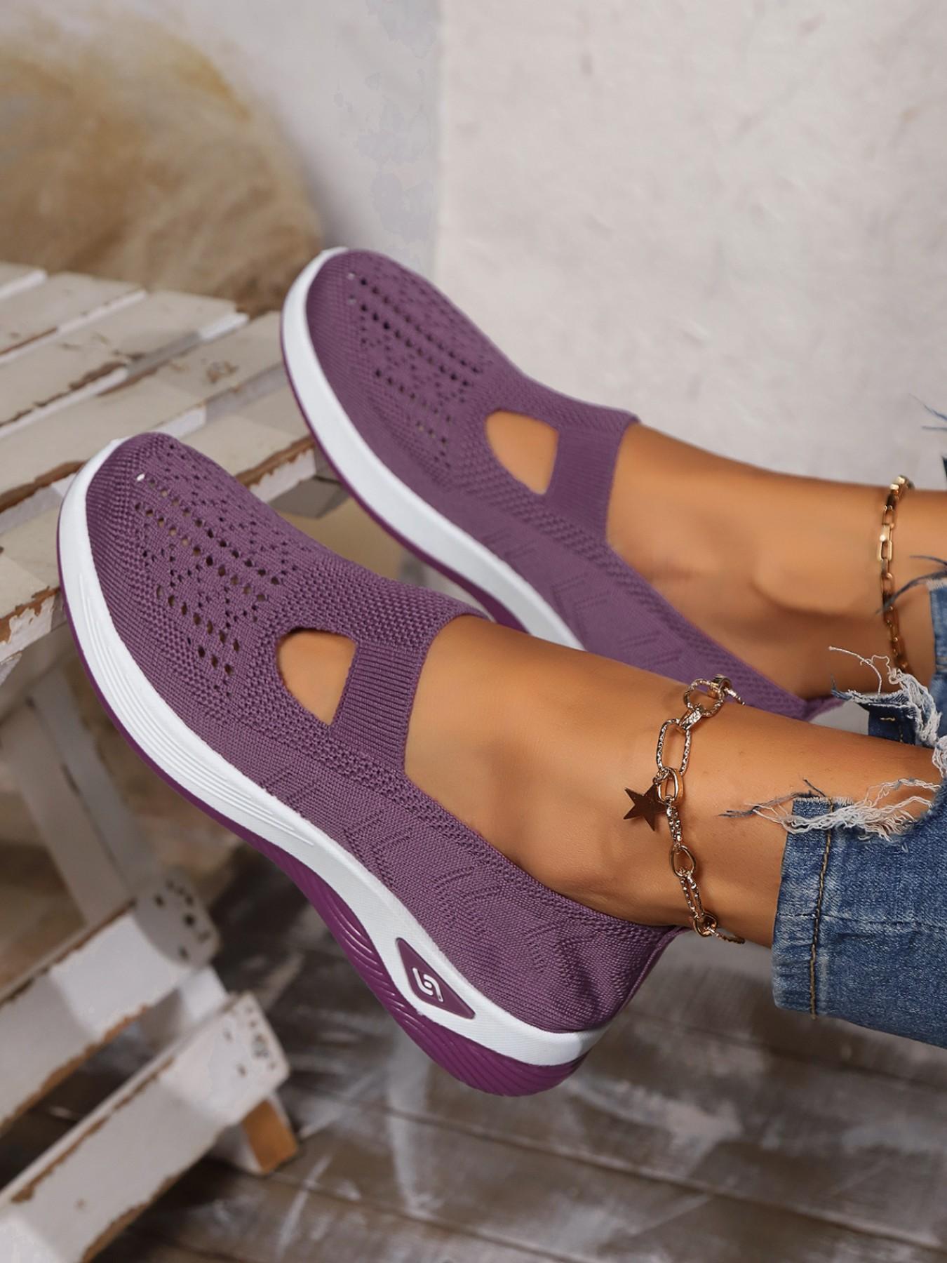 Women's casual lightweight knitted breathable sneakers, Versatile walking shoes, comfortable shoes for spring and autumn, comfortable and breathable walking shoes, suitable for daily leisure and commuting to work and school, Lightweight Comfy Shoes