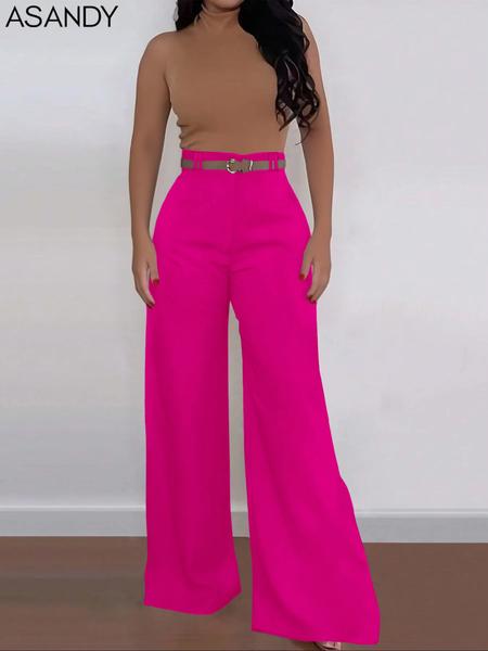 Women's Fashion High Waist Wide Leg Pants, Casual Style, Comfortable Fit, Perfect for Daily Wear & Office