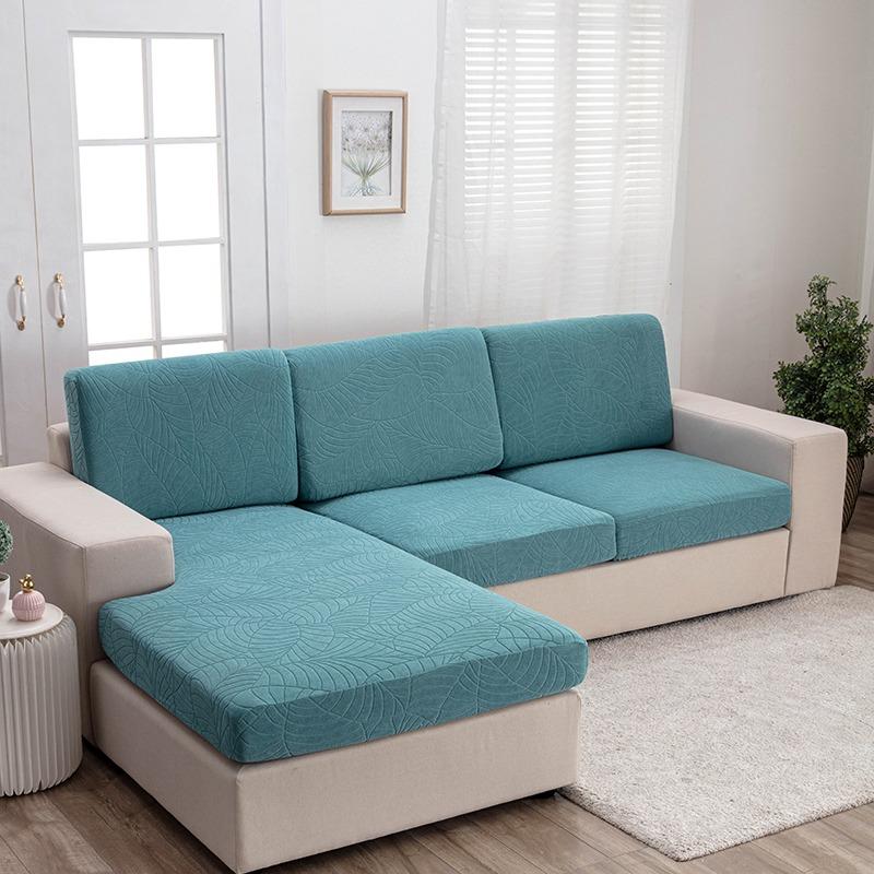 Waterproof Large Leaf Print 3D Stretch Sofa Cushion Cover, All-Season Dustproof Sofa Cover, Pet-Friendly Anti-Scratch Furniture Protector for Dogs & Cats, Ideal for Living Room & Bedroom Home Decor, Parties & Festivals.
