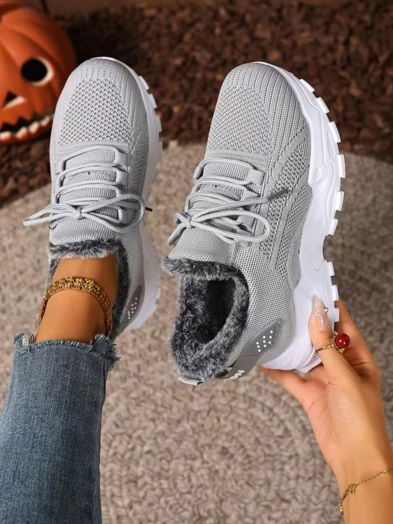 Women's Large Size Winter Warm Fleece Boots, Casual Snow Boot Lining, Comfortable Winter Shoes, Affordable Women's Insulated Boots Footwear