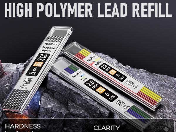 Nicpro 5 Pack Carpenter Pencil with Sharpener & Holders, Mechanical Carpenter Pencils Set with 53 Refills, Deep Hole Marker Woodworking Pencils, Heavy Duty Construction Pencils for Architect-with Case