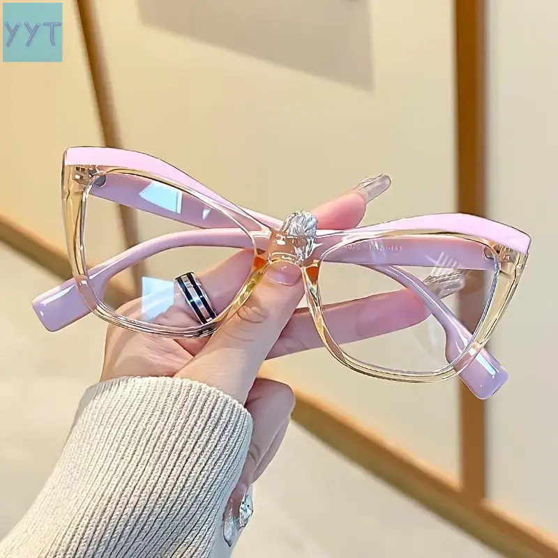 YYT1  Y2K-Eye Transparent Glasses Women – Ultra-Lightweight Anti-Blue Light PC Frame, Pink and Clear Stylish Eyewear, Perfect Fashion, Instagram Photos, and Daily Wear Vintage outdoor fall Small Oval Women's Glasses sunglass ses SpringStateme