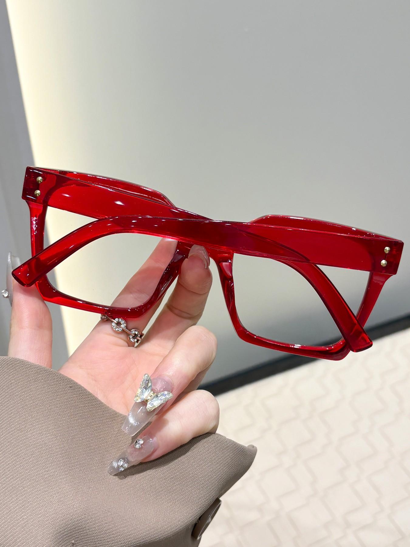 Women's Rectangular Casual Simple Flat Mirror, Leopard Pattern Eyeglasses, Ideal for Daily Office Commute, Leisure Activities, Stylish and Functional Design