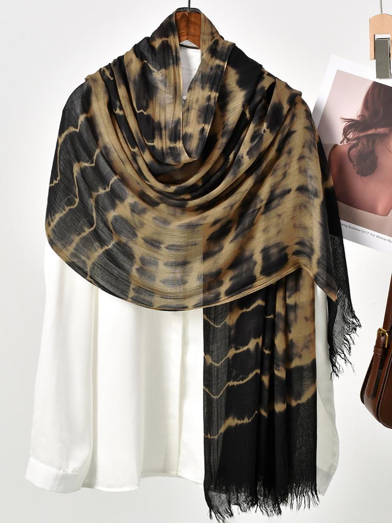 Women's Tie Dye Print Khimar, Fashionable Long Scarf for Daily Wear, Casual Versatile Hijab for Women