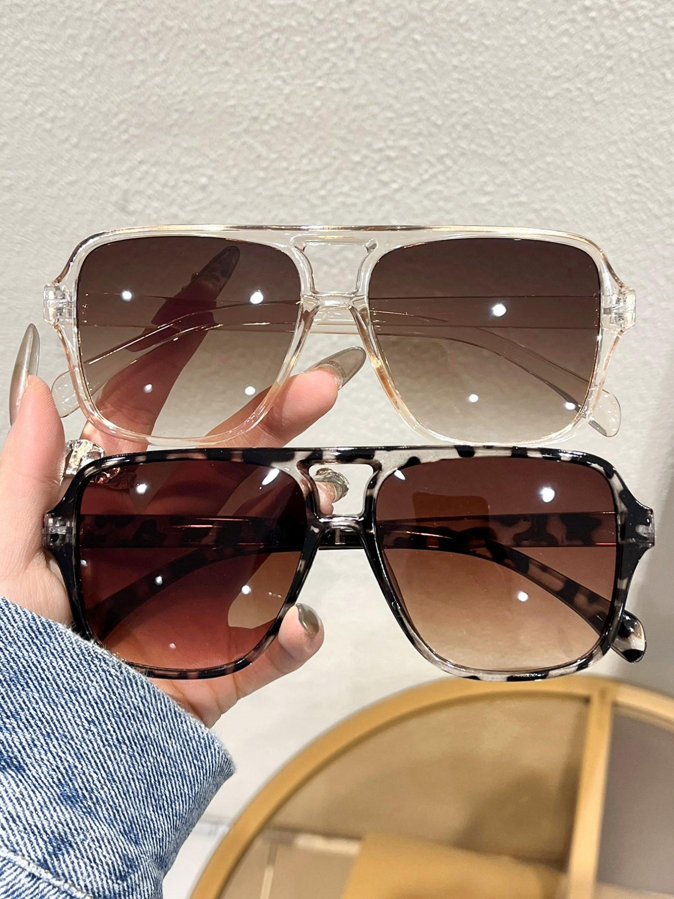 Elegant Square Sunglasses for Women, Perfect for Driving, Parties, Gatherings, Fishing, Classic Style, 2 Pairs