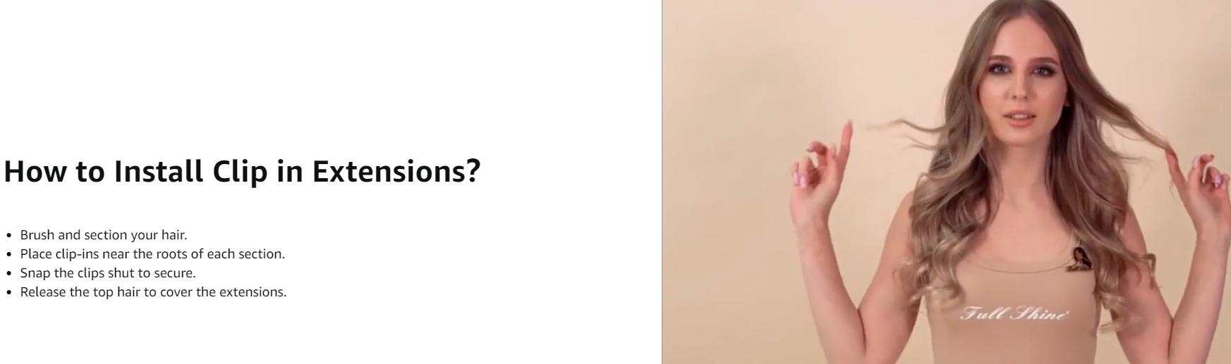 Full Shine Lace Clip in Hair Extensions Real Human Hair 3 Pcs Clip ins 50Gram for Women