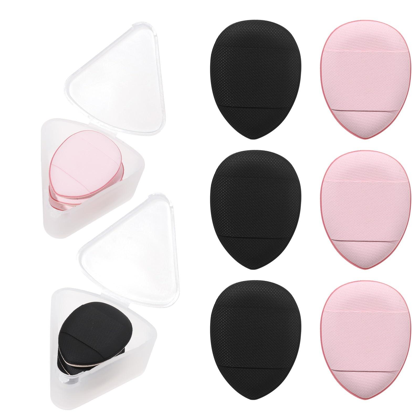 A box of three mini thumb powder puffs, water drop powder puffs, leather cushion powder puffs, loose powder setting and concealer cushion dry and wet dual-purpose makeup boxes, both men's and women's beauty tools