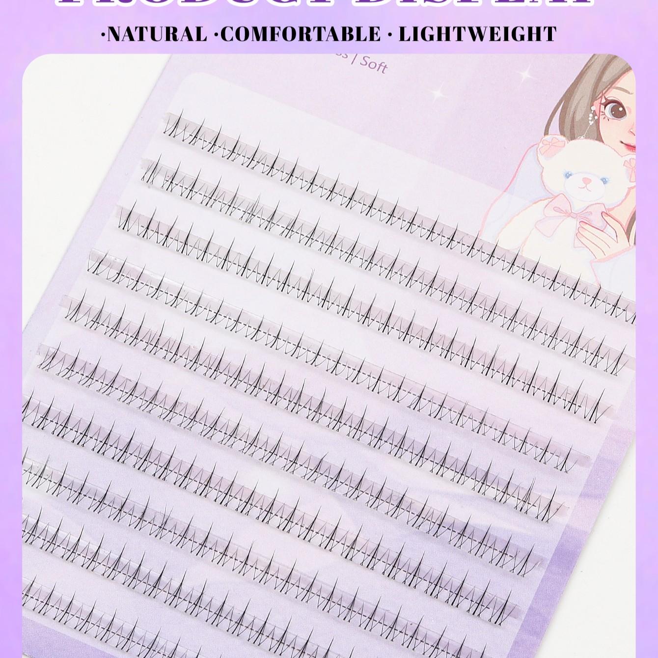 120 Pcs Small Fire Style Lower Lashes, Natural Soft, Transparent Base, Easy to Wear, 4-6mm Length, C Curl, for Daily Use, Role Play, DIY Eye Decoration