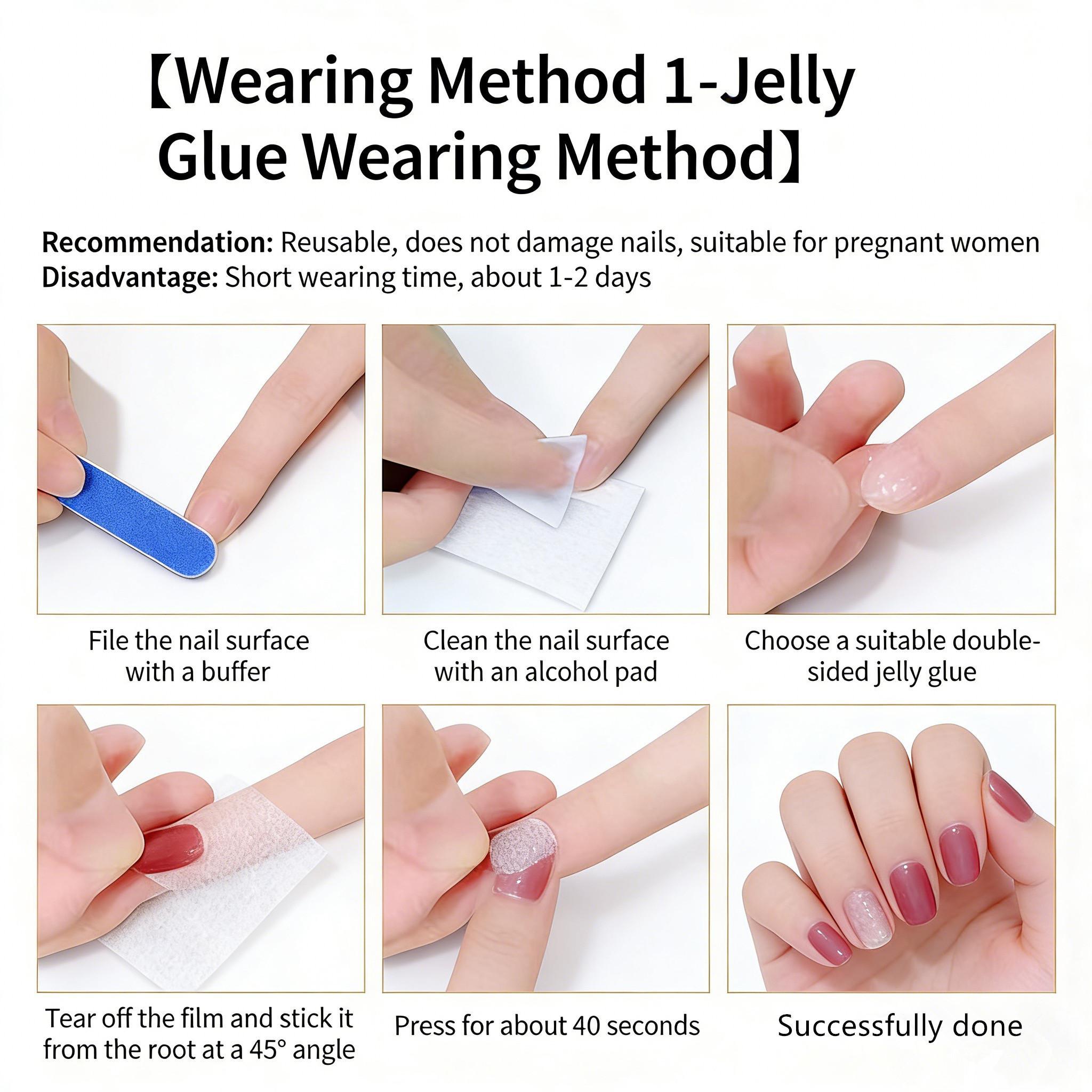 Fashionable hot girl wears removable nail stickers repeatedly