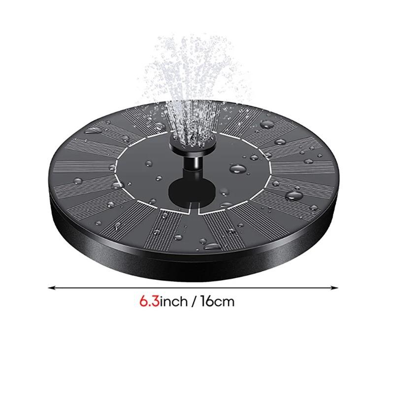Solar Bird Bath Fountain with LED Lights, 7V Floating Solar Water Pump with 6 Nozzles, Weather-Resistant Outdoor Water Feature for Garden, Pond, Pool, Patio and Yard Decor