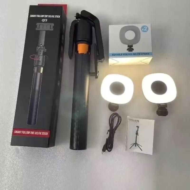 360° Rotatable Selfie Stick Tripod, 70.9 Inch Rechargeable Smart Face Tracking with Dual Lights, Auto Face Tracking Phone Stand for Vlog Live Streaming, Selfie Accessories, Rotating Stand
