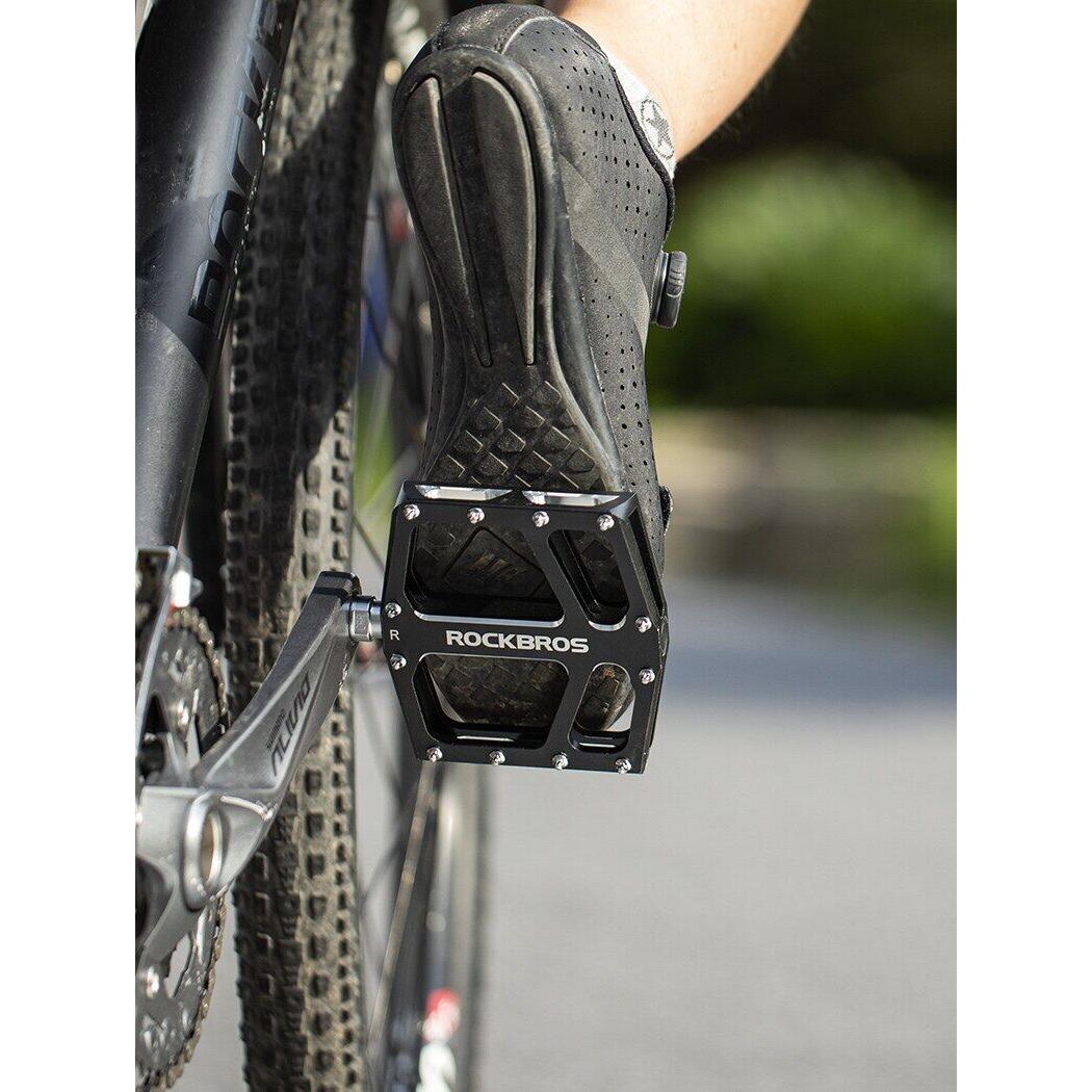ROCKBROS Bicycle Wide Thread Pedals MTB Road Bike Dustproof Pedals Waterproof Aluminum Alloy Wear-resisting
