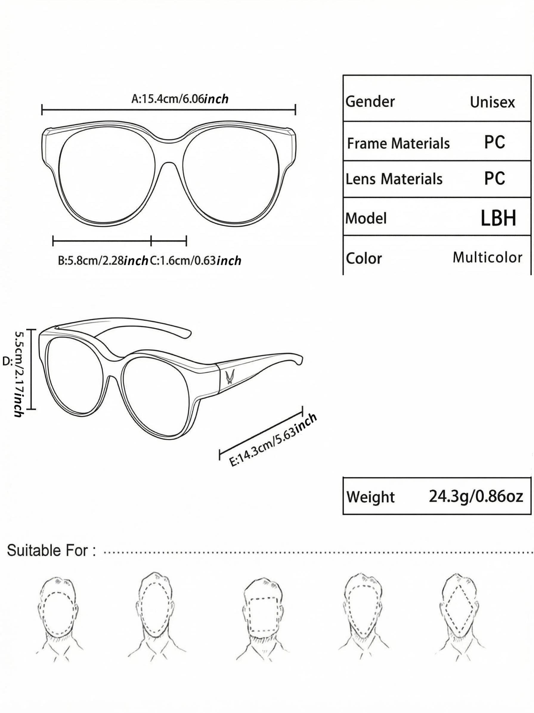 Women's Fashion Round Sunglasses, UV Protection Sun Glasses, Daily Wear, Travel, Beach Vacation, Driving, Outdoor Sports, Unisex