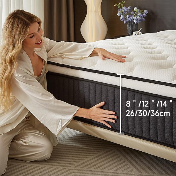 ZYLUMI Orthopedic Memory Foam Mattress – Back Pain Relief, Motion Isolation, Pocket Springs, 100-Night Trial | Pressure Relief for Side Sleepers and Couples，CertiPUR-US and Oeko TEX Certified