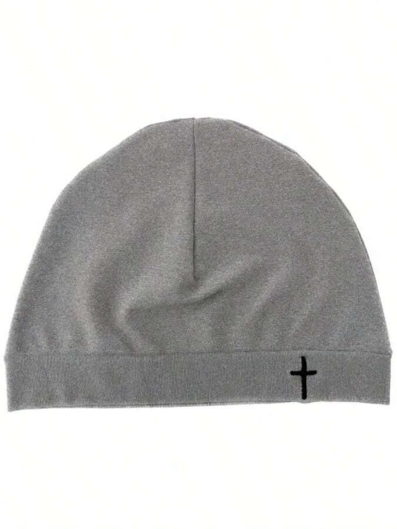 Y2K Embroidered Cross Baker Boy Hat, Unisex Sporty Outdoor Running Cap, Breathable Elastic Material, Fashion Casual Style