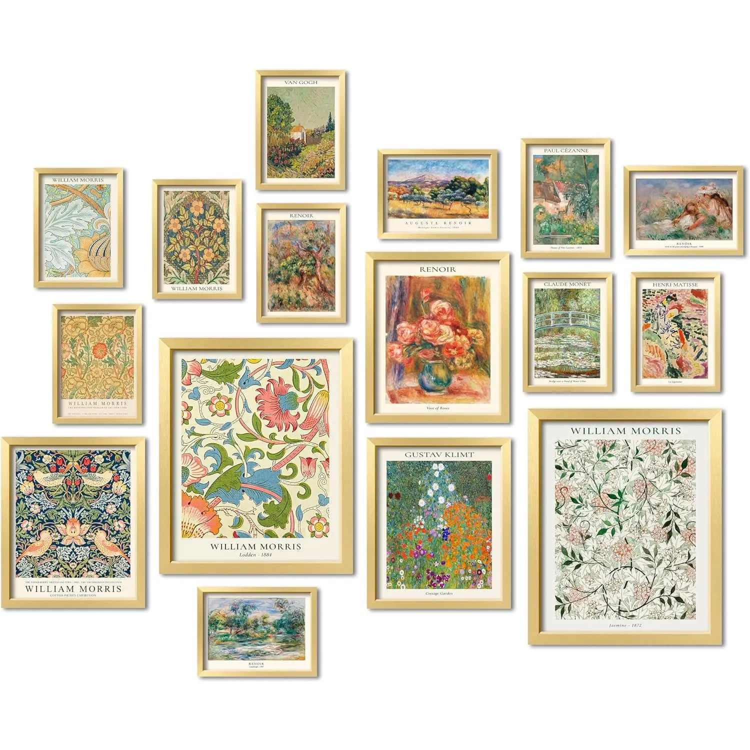 16 Piece Vintage Eclectic Wall Art Decor Set - Colorful Wall Collage Kit with Prints and Posters for Bedroom, Living Room, Dorm Gallery Wall