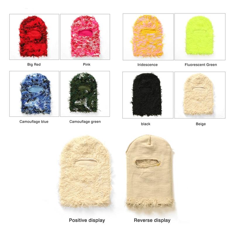 Solid Color Fuzzy Balaclava Mask, 1 Count Warm Windproof Thermal Ski Mask, Outdoor Knit Headgear for Men & Women, Camouflage Balaclava