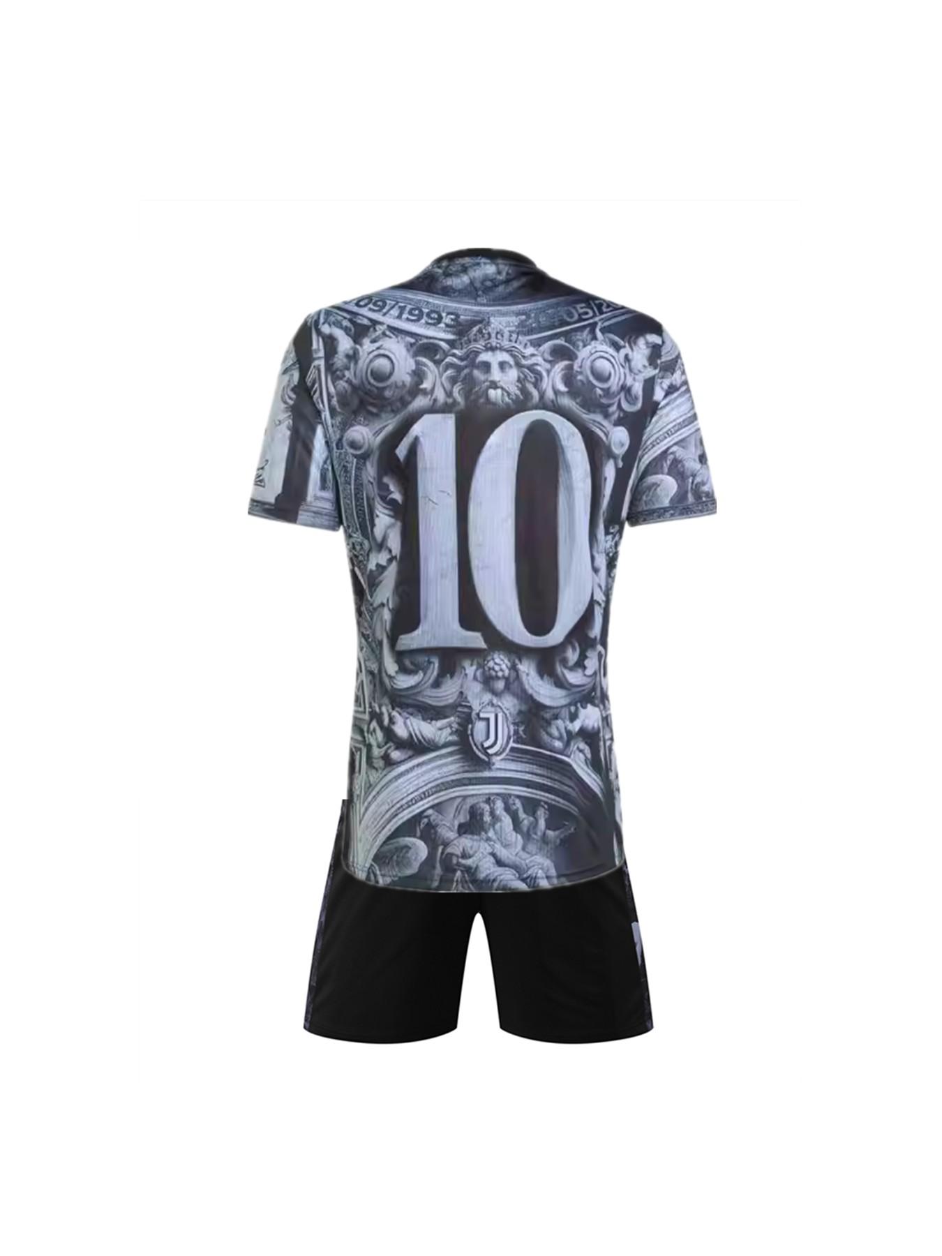 Sports Set, Juventus Football, Boys Girls Casual Training Clothes, Short Sleeve Shirt and Shorts, All Seasons