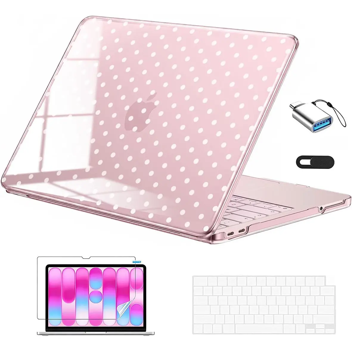 Skyfire Tc 2026 Macbook Neo A3404 Glitter Protective Case, 5-In-1 Laptop Cover Set, Keyboard Protector, Screen Film, 13-Inch, Best Holiday Gift!