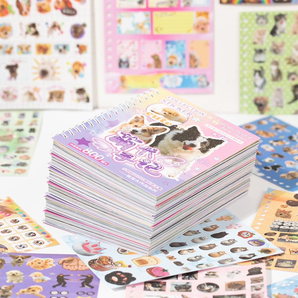 3 Styles Cute Pet Sticker Book – 30 Sheets, 800 Pcs Stickers per Style, Cat & Dog Aesthetic Stickers for Scrapbooking, Journaling, DIY Crafts, Kawaii Planner Stickers Tiktokshopstockup