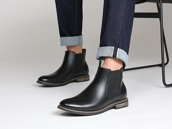 Bruno Marc Men's Timeless Suede Leather Chelsea Boots Comfortable Classic Ankle Boots for Walking Stylish Casual Dress Footwear for Men winter boots boots for fall black boots