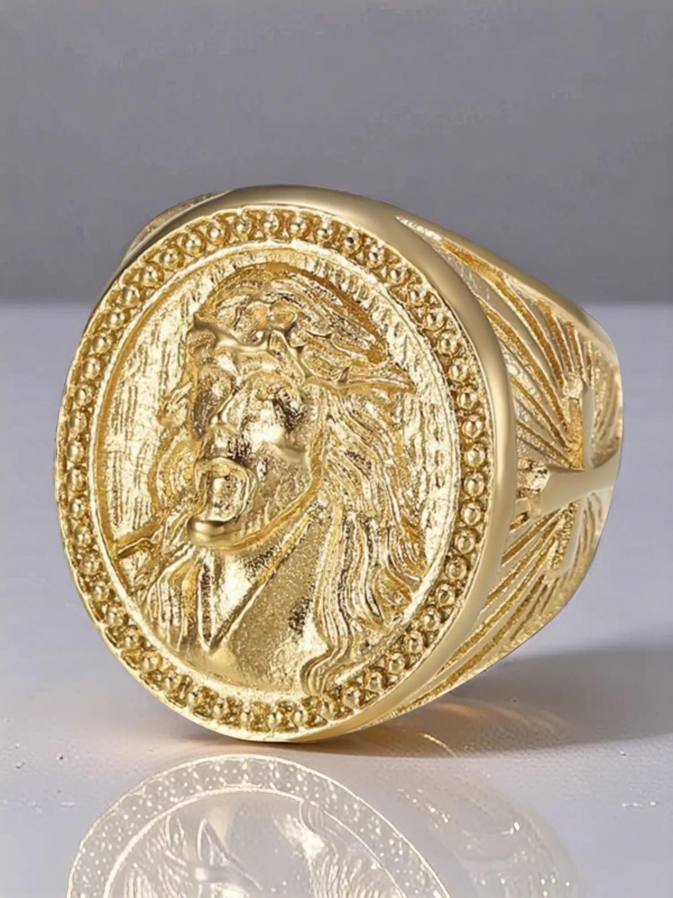 New style of new temperament domineering high-end hip-hop HIPHOP ring trendy and versatile retro gold YS cross men's ring accessories