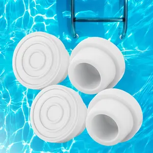 Pool Ladder Bumpers for Inground Pool - 4Packs Inside Plug Caps fit 1.9" Standard Steps Tubing, Rubber Foot Cover Protect Swimming Pool Liner, White