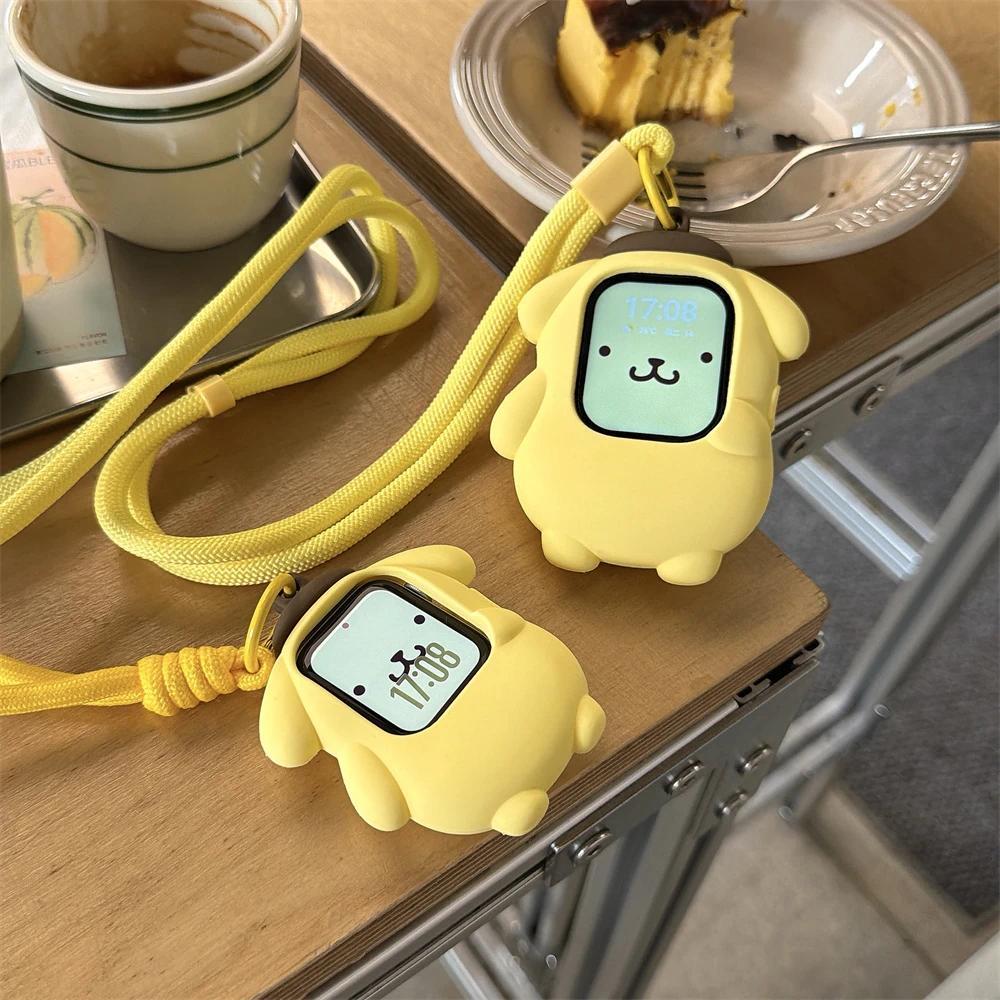 Watch Case Lanyard Silicone Protective Cute For Pom Pom Purin For Apple Watch S11 S10 S9 S8 SE Ultra 49MM Cartoon Holiday Gift