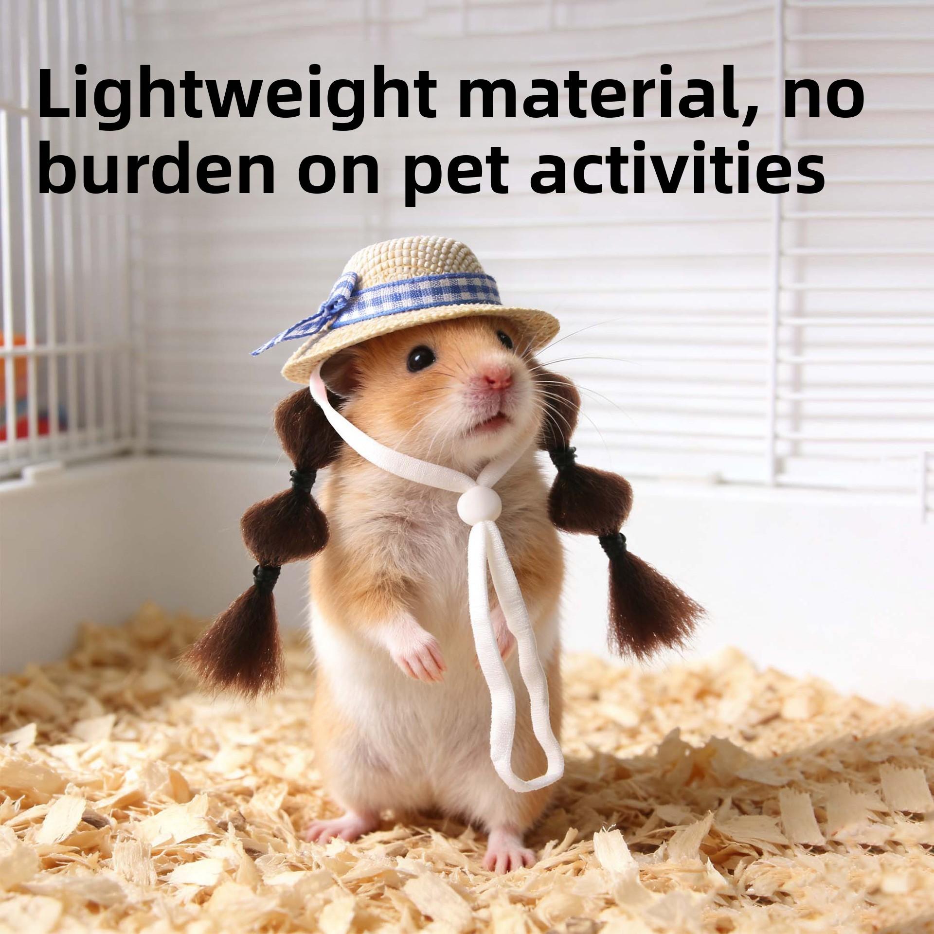 Pet decoration hamster hat, golden hamster decorative wig hat, parrot small hat, budgerigar and cockatiel small pet accessories DIY Metal Cat Playpen with Skylight Multi-Level Rabbit Hutch Run