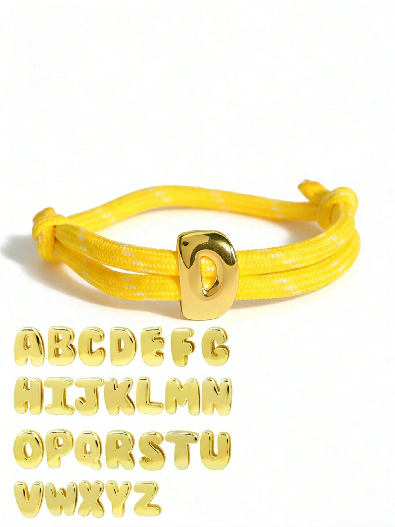 Dopamine Colorful Rope 26 Letter Bracelet, Handwoven Wristband for Men and Women, Unisex Fashion Accessory, Unique Gift Idea