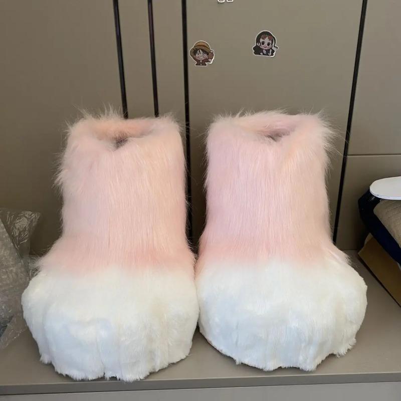 New Kig Fursuit Cosplay Paw Shoes Furry Fursuit Cosplay Rubbit Cat Boots Cute Fluffy Animal Manga Party Cos Wearable Costume