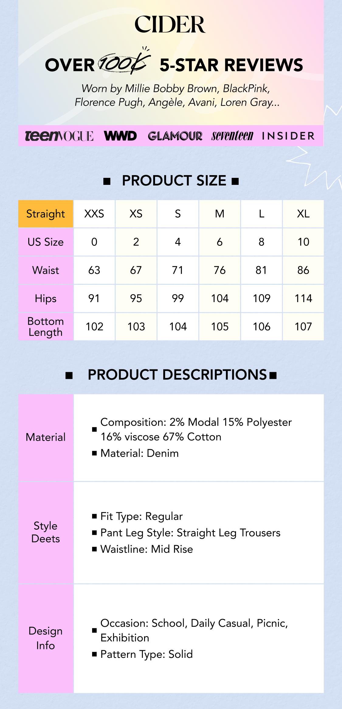 Cider [5 colors, size 0-26] Denim Basic Ripped Jeans