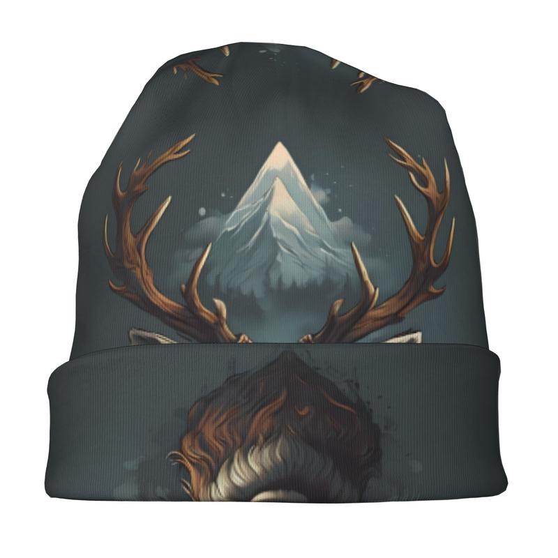 BIIHUDU Men's Deer Beanie Hat - Funky Winter Skull Cap with Realistic ...
