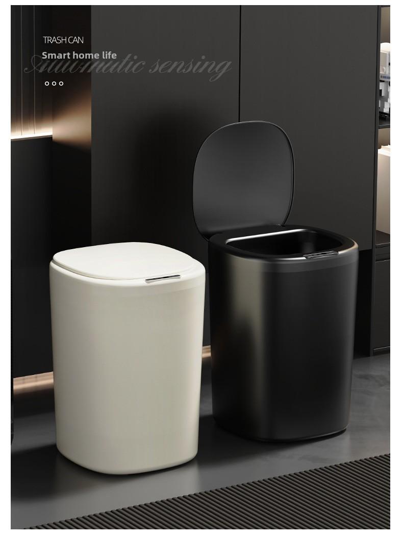 Touchless trash can, patented automatic bag-sucking trash can design, 3.6-gallon smart trash can, automatic sensor lid trash can, battery-operated, suitable for bathroom/kitchen/living room/bedroom, Christmas decoration