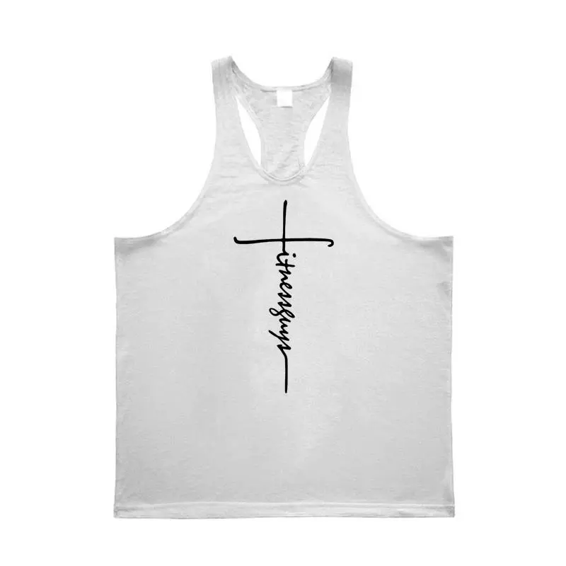Mens Tank Top Gym Stringer Singlets Fitness Clothing Workout Cotton Sleeveless Shirt Summer Undershirt Vest Male