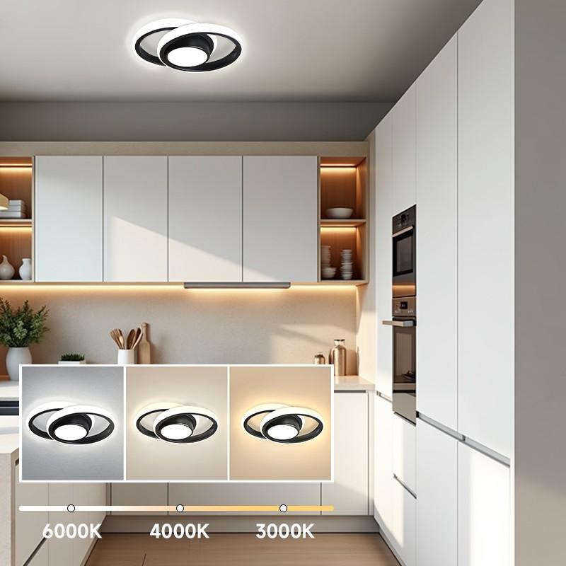 Modern LED Ceiling Light, Adjustable Dimmable Half-Inset Lighting, Home Decor Lamp for Kitchen Bedroom Living Room, Perfect Gift, Adjustable Dimming