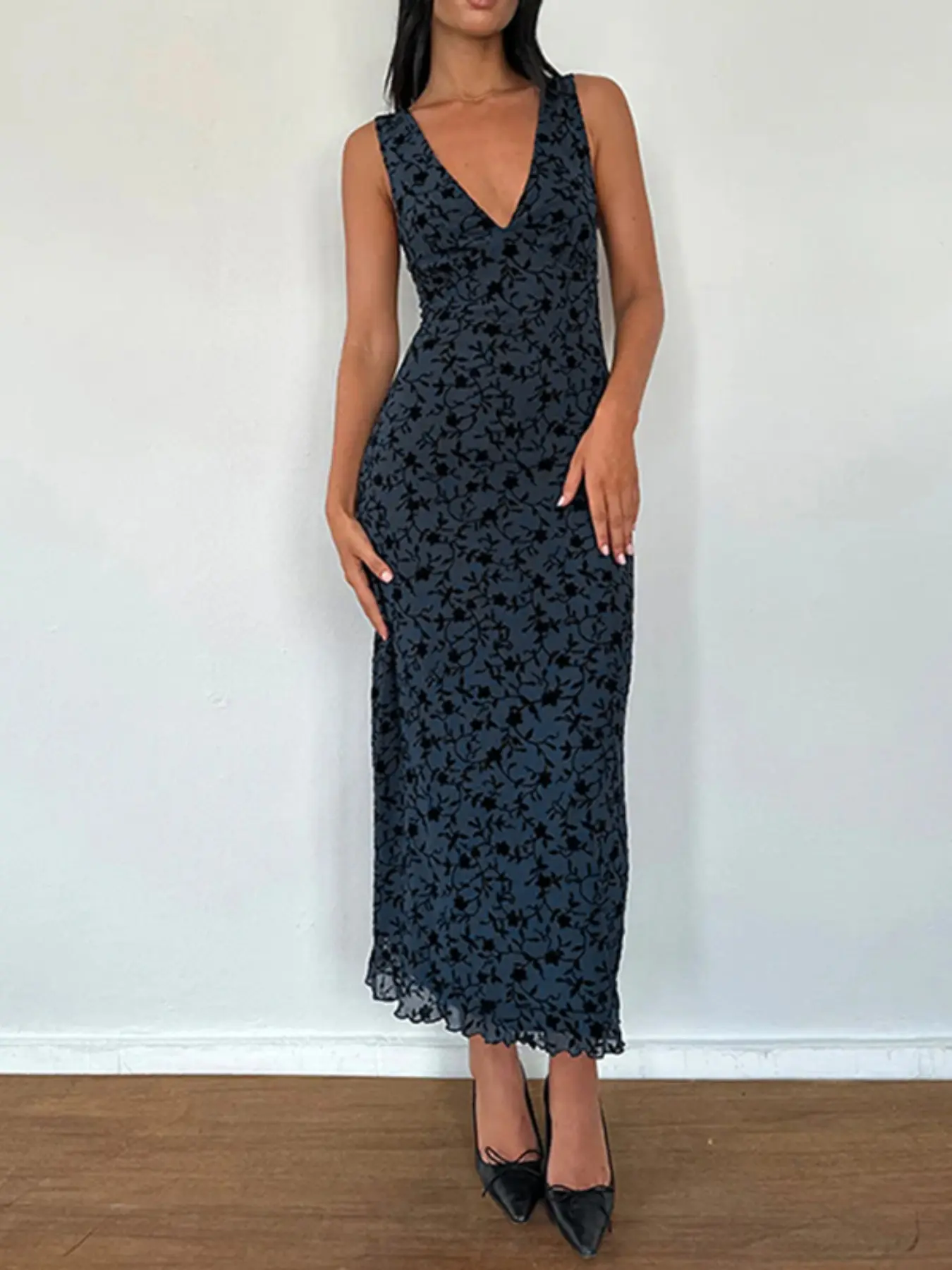 a line prom dresses La Femme - 31939 - Scattered Lace Applique A-Line Gown