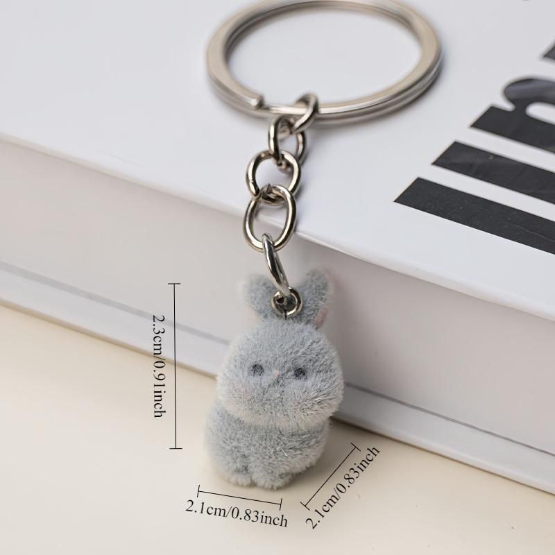 1/20pcs Cute Cartoon Three-Dimensional Rabbit Keychain Pendant Flocking Car Key Chain Pendant Bag Pendant Surprise Gift Keychain for bags Trendy Cute Keychain